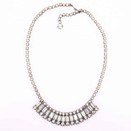 Vintage rhinestone necklace with baguette cut crystals