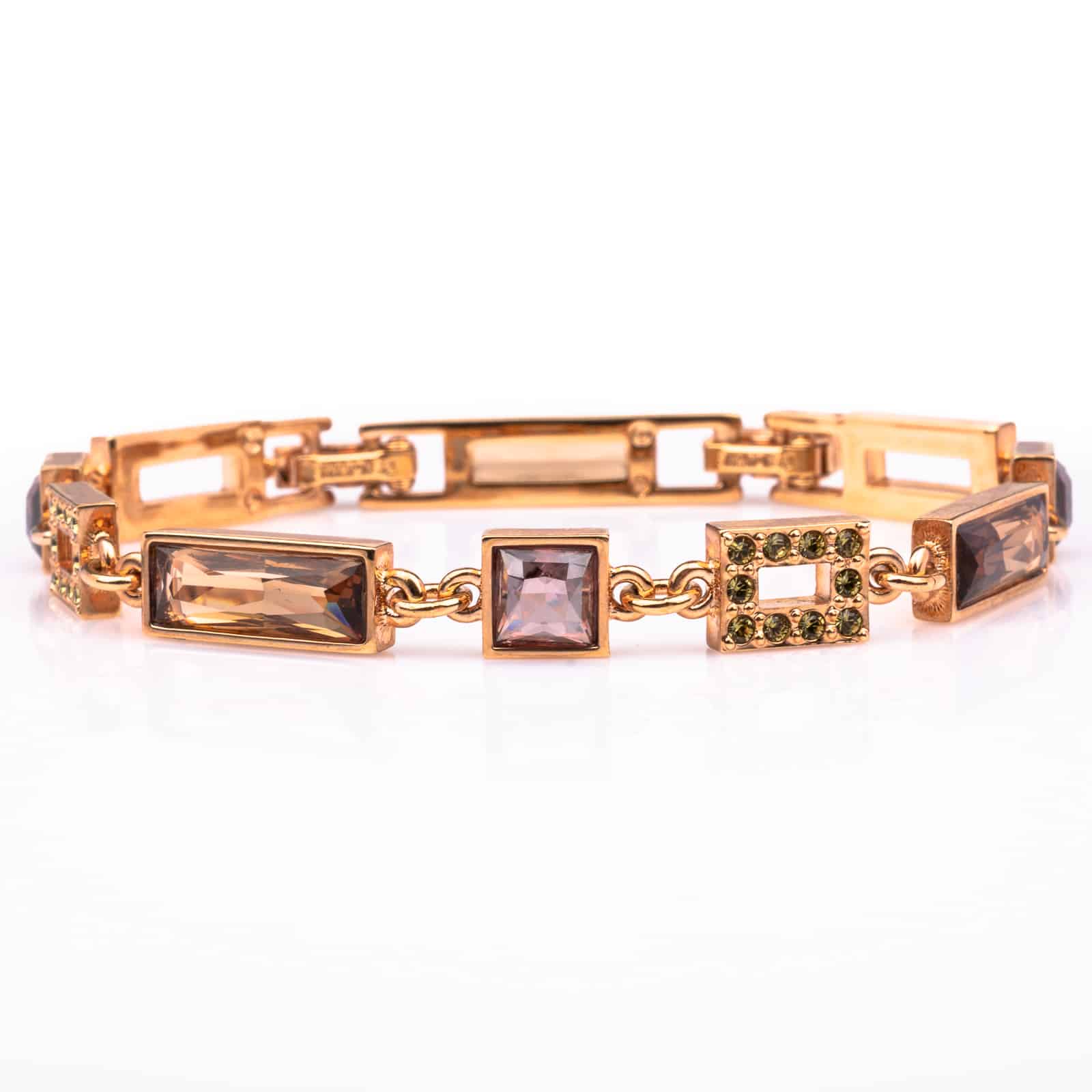 Swarovski-Armband-eckige-Kristalle-Lila-Braun