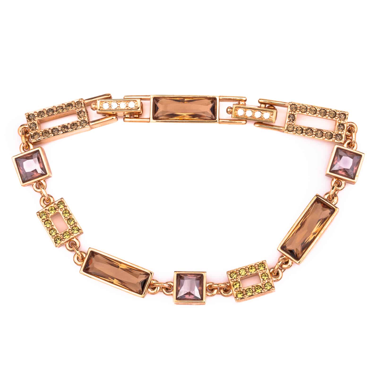 Swarovski-Armband-eckige-Kristalle-Lila-Braun
