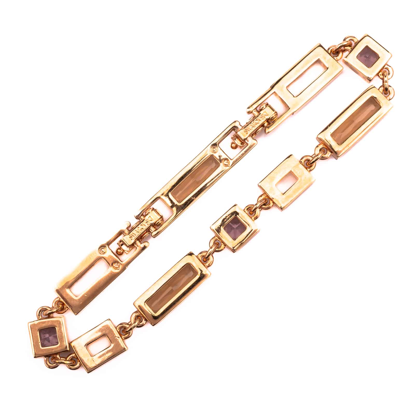 Swarovski-Armband-eckige-Kristalle-Lila-Braun-Rückseite