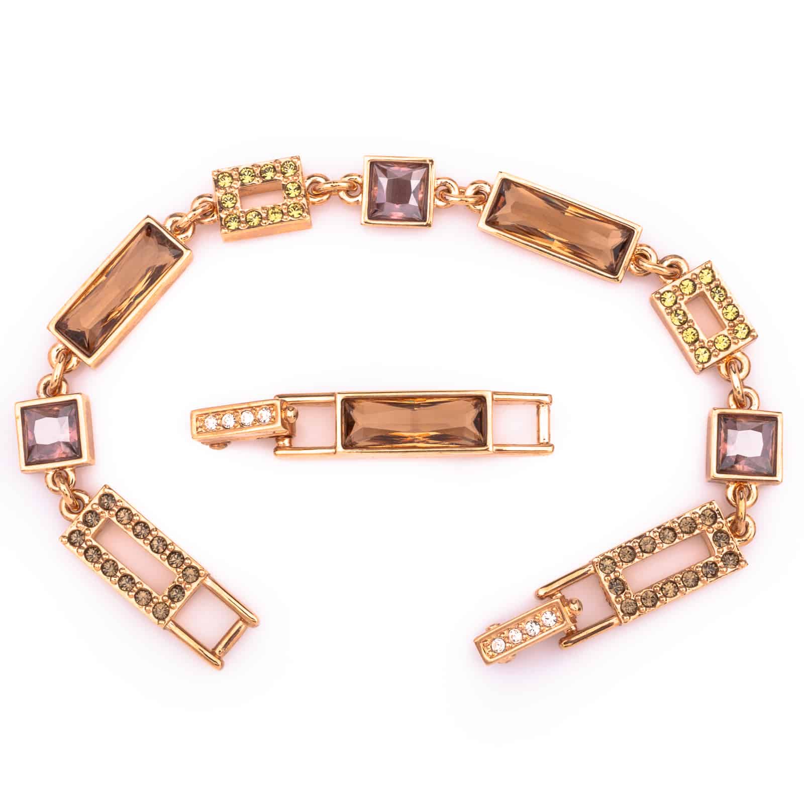 Swarovski-Armband-eckige-Kristalle-Lila-Braun-Verlängerungsstück