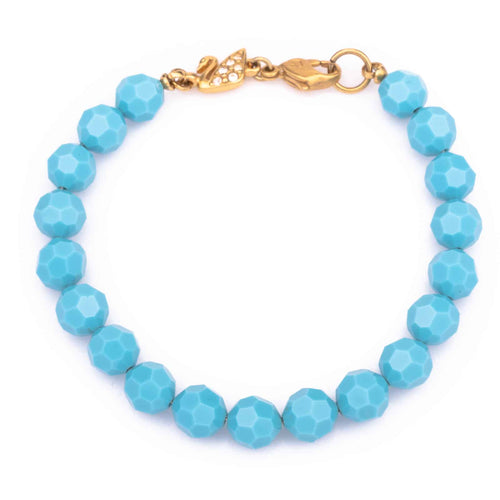 SWAROVSKI gold plated vintage bracelet with turquoise beads
