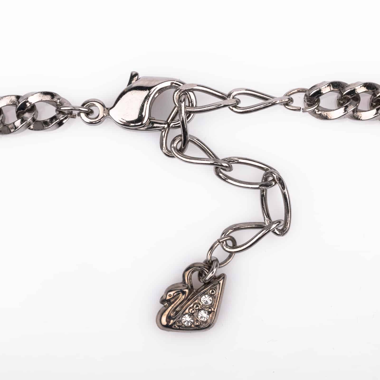 Swarovski-silberfarbener-Verschluss-Schwan-Logo