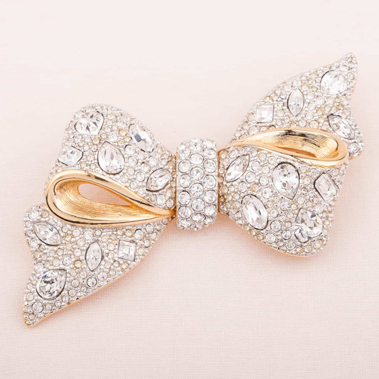 Swarovski-große-glitzernde-Schleifenbrosche