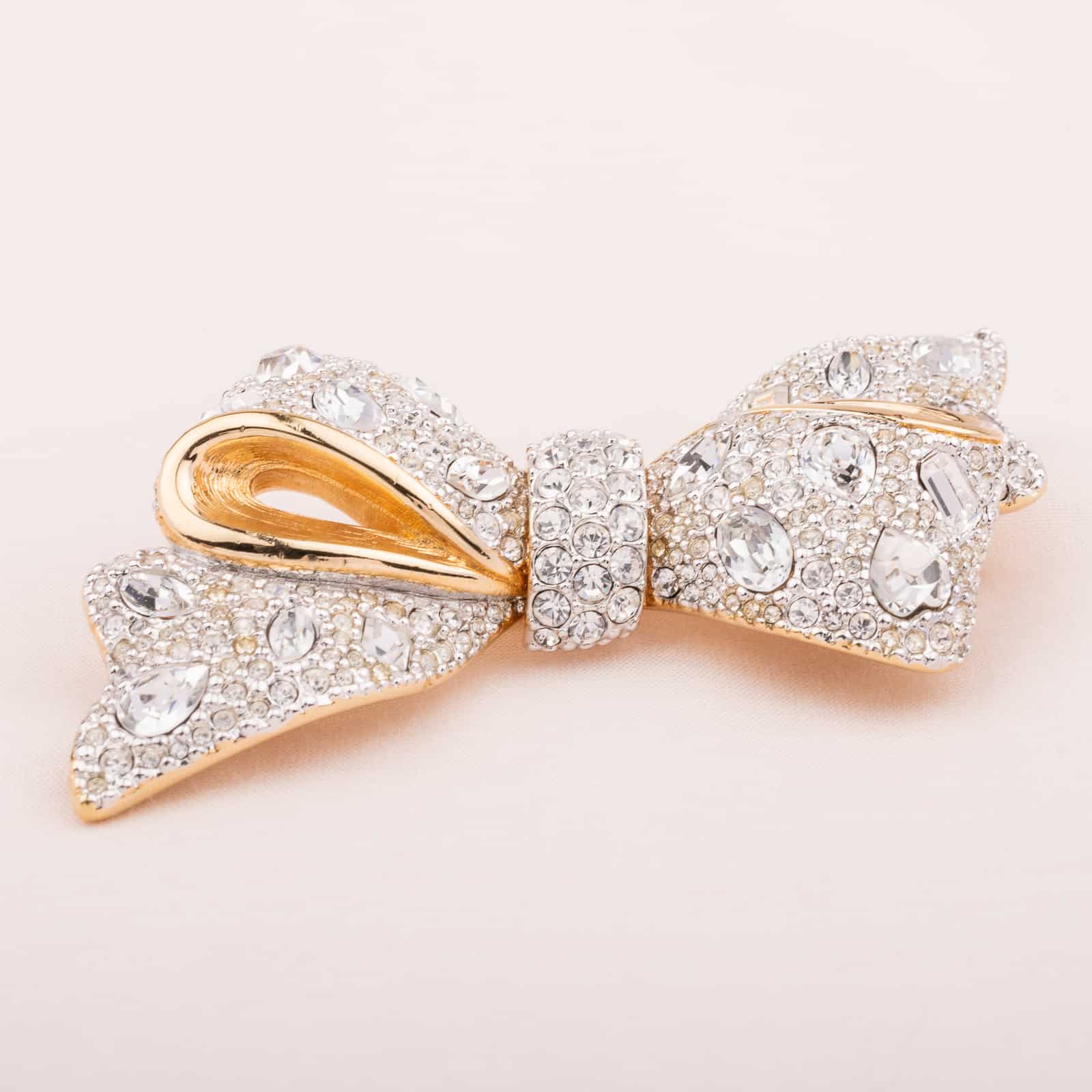 Swarovski-große-glitzernde-Schleifenbrosche