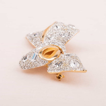Swarovski-große-glitzernde-Schleifenbrosche