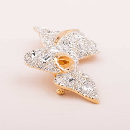 Swarovski-große-glitzernde-Schleifenbrosche