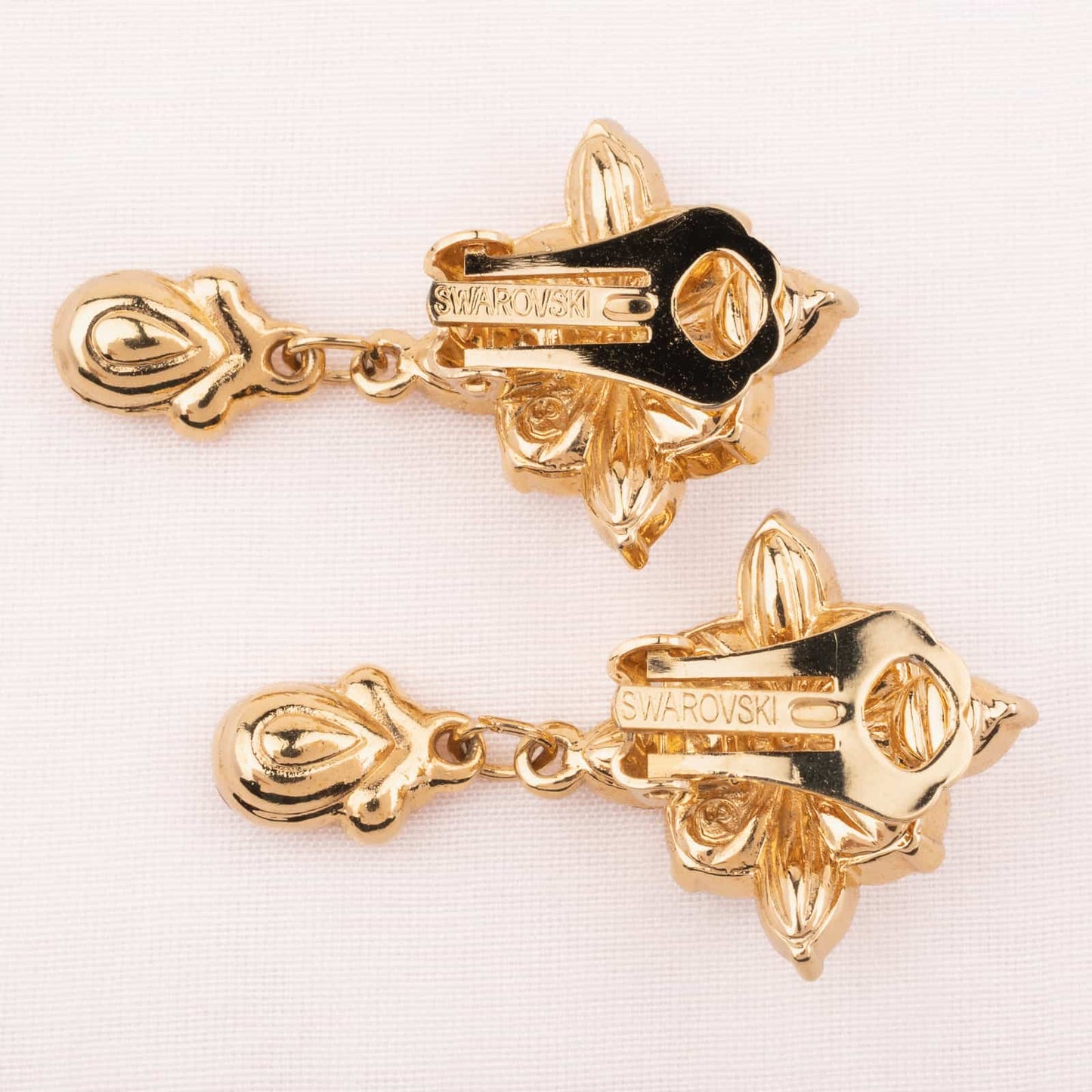 Swarovski-vergoldete-Ohrclips-Rückseiten-Signatur