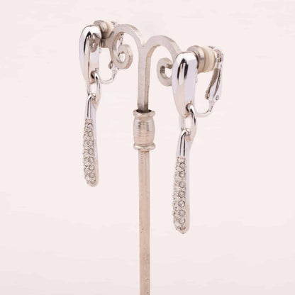 Swarovski-schlanke-silberfarbene-Hänger-Ohrclips