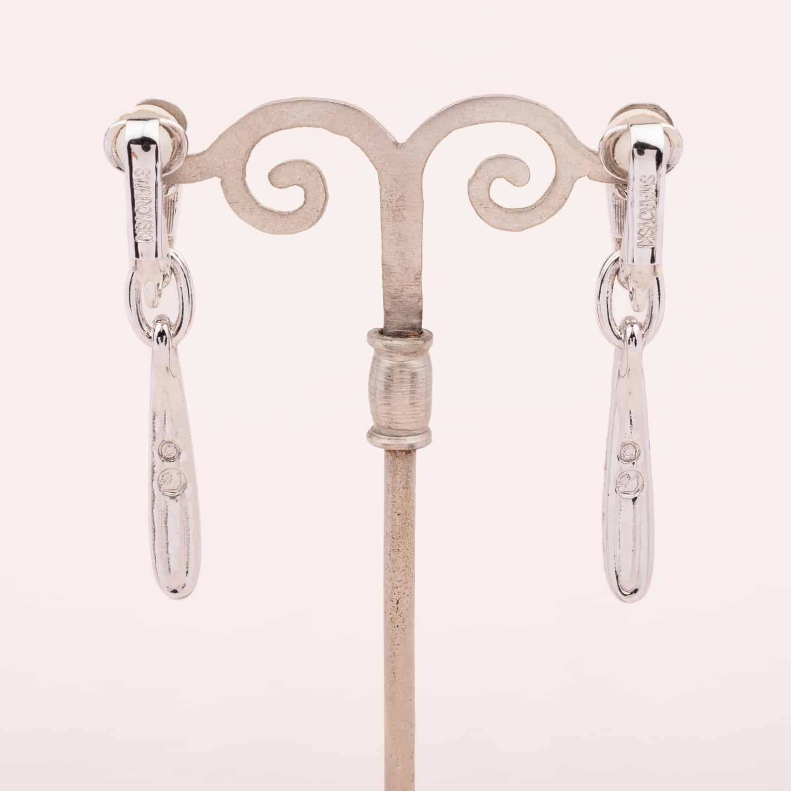 Swarovski-schlanke-silberfarbene-Hänger-Ohrclips-Rückseiten