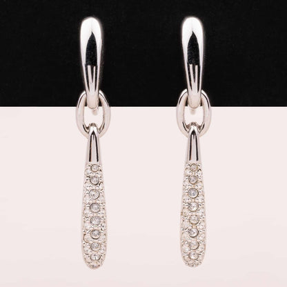 Swarovski-schlanke-silberfarbene-Hänger-Ohrclips