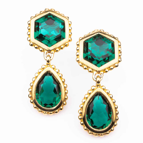 SWAROVSKI elegant earrings with green crystals