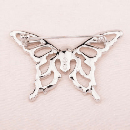 Swarovski-silberfarbene-Schmetterling-Brosche-Rückseite