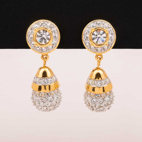 SWAROVSKI elegante Vintage Ohrclips mit Tropfen Hänger