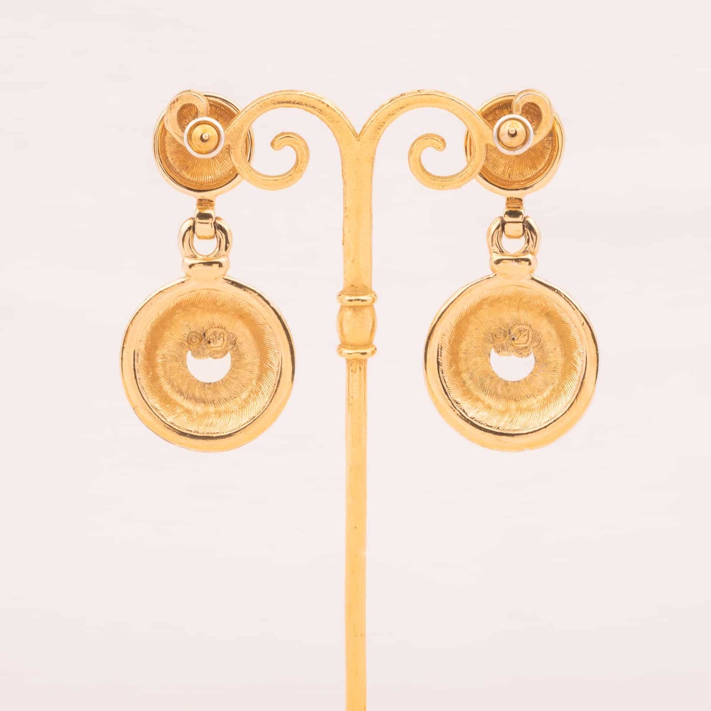 Swarovski-Vintage-Ohrringe-runde-Hänger-Rückseiten
