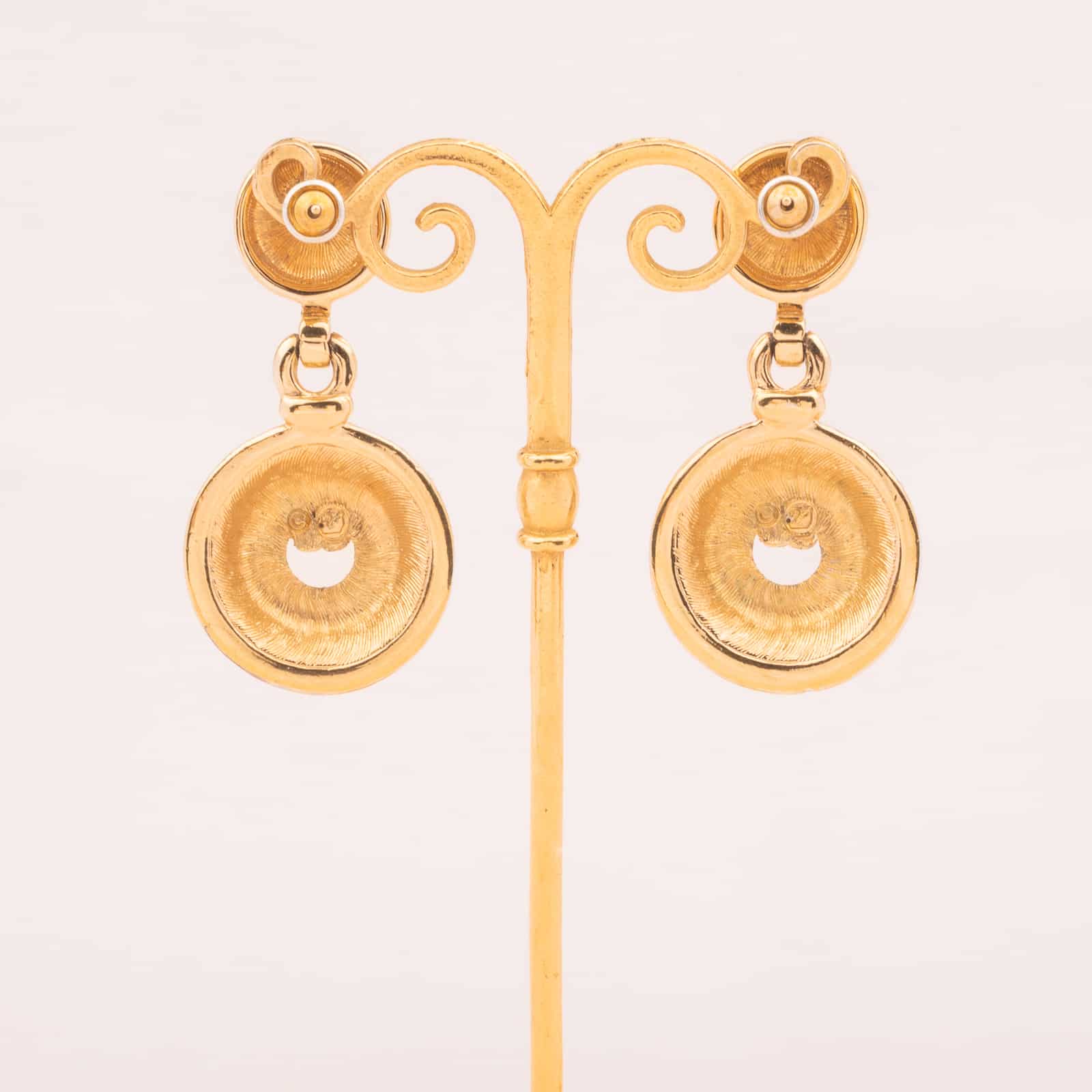 Swarovski-Vintage-Ohrringe-runde-Hänger-Rückseiten