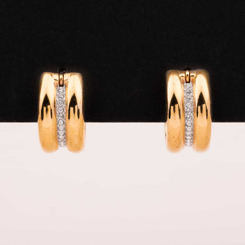 SWAROVSKI gold plated creole earrings