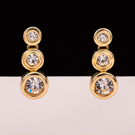Swarovski-drei-runde-Kristalle-als-Hänger-Ohrringe