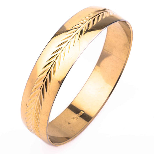 Trifari-Armreif-goldfarben-graviertes-Muster-60s