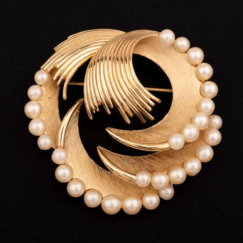 TRIFARI Perlen Brosche aus den 60s