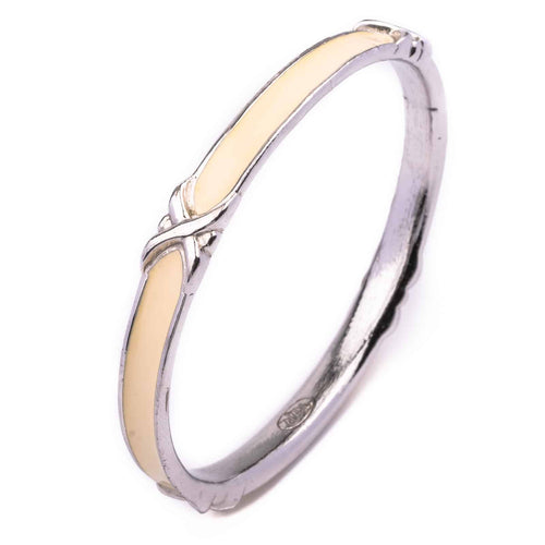 TRIFARI Vintage Armreif elfenbeinfarben emailliert