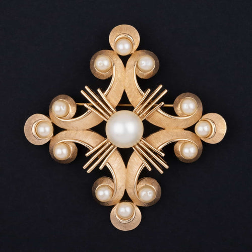 TRIFARI large brooch in Maltese cross design