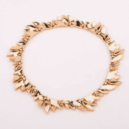 Trifari-Halskette-vergoldetes-Blätter-Collier-Rückseite