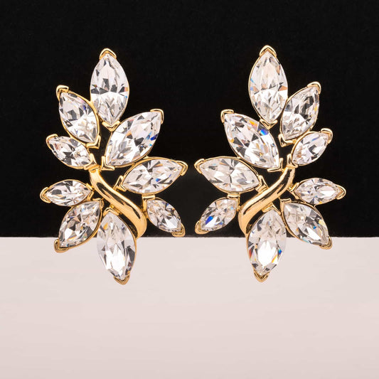 Trifari-Kunio-Matsumoto-Ohrringe-mit-glitzerndem-Strass