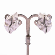 TRIFARI silberfarbene Ohrclips aus den 1960ern