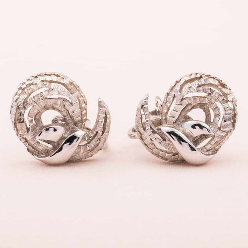 Silvertone Paisley Design Ear Clips by TRIFARI