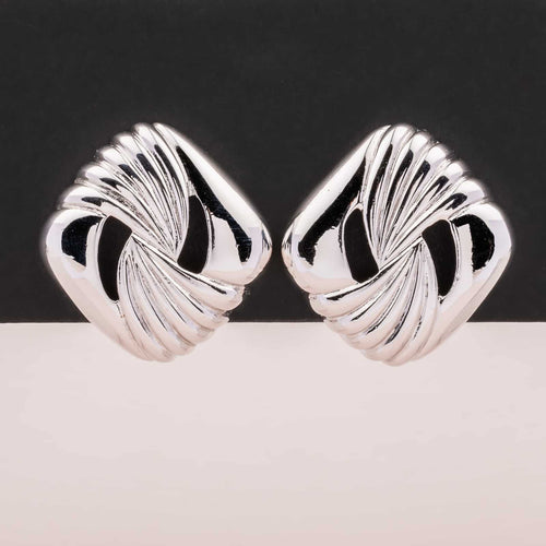 TRIFARI elegant silver-colored clip-on earrings