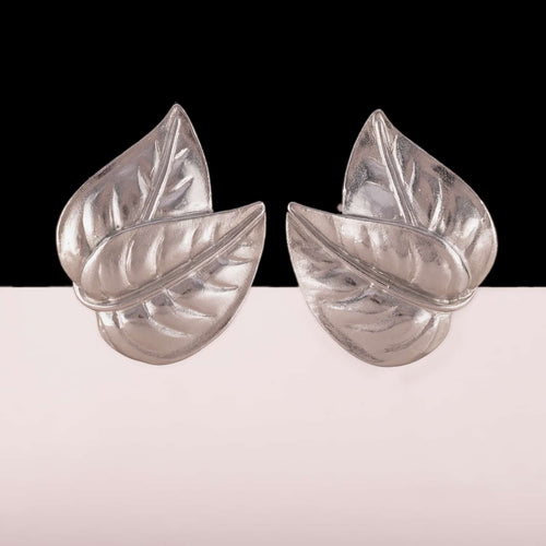 TRIFARI silver tone leaves earrings