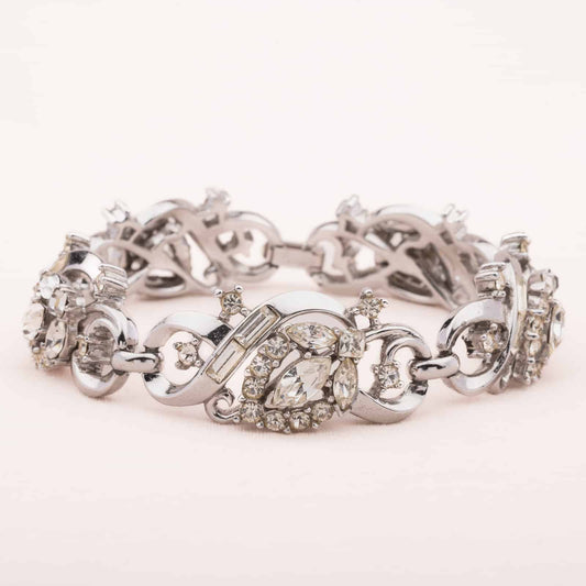 Trifari-silberfarbenes-Strass-Armband