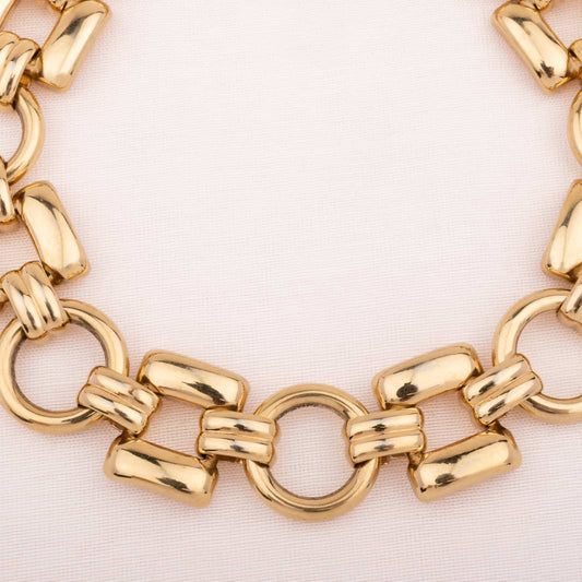Trifari-vergoldetes-Kettenglieder-Armband