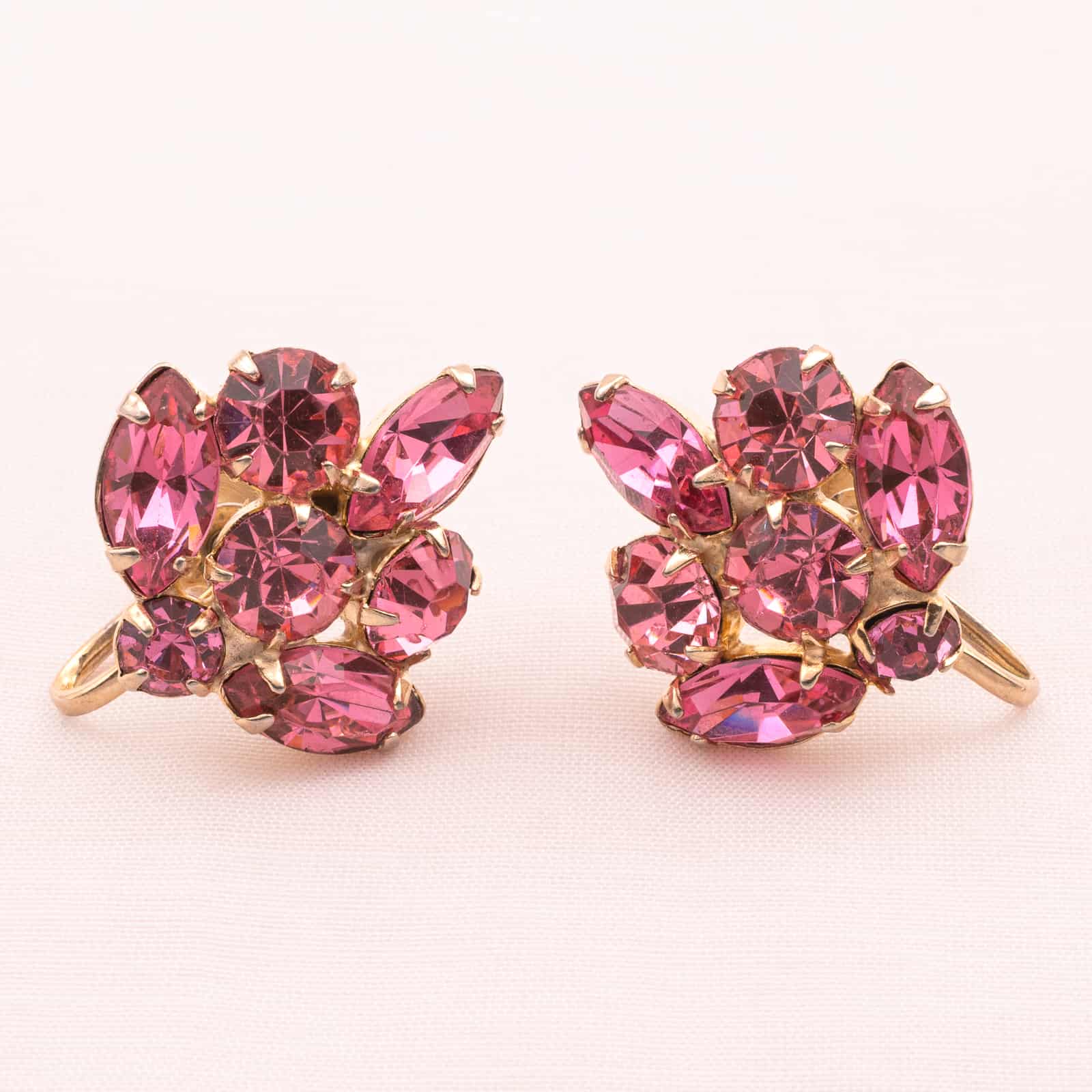 Coro-rosa-Strass-Ohrringe-zum-schrauben