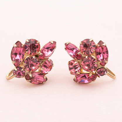 Coro-rosa-Strass-Ohrringe-zum-schrauben