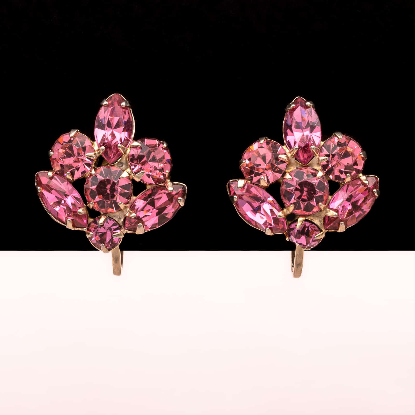 Coro-rosa-Strass-Ohrringe-zum-schrauben
