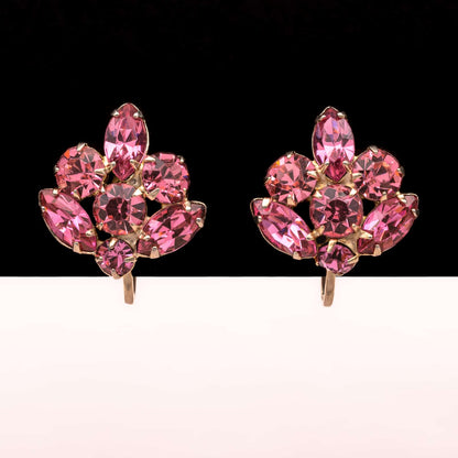 Coro-rosa-Strass-Ohrringe-zum-schrauben