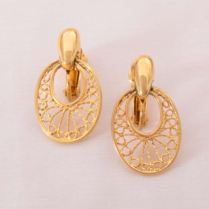 Napier-vergoldete-Ohrclips-durchbrochene-Türklopfer