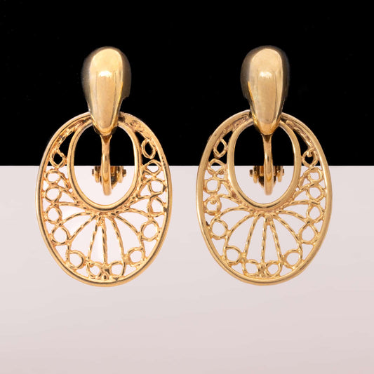 Napier-vergoldete-Ohrclips-durchbrochene-Türklopfer