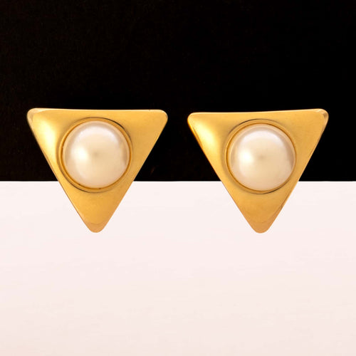 NAPIER triangular pearl clip earrings