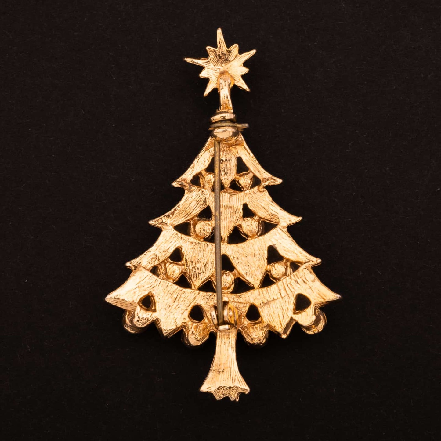 Vintage-Weihnachtsbaum-Brosche-Rückseite