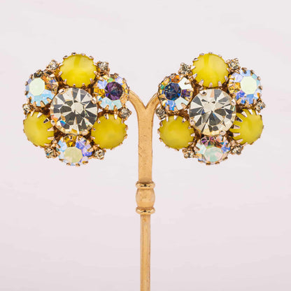 Warner-gelbe-Strass-Ohrclips