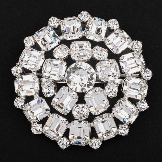 Weiss-große-Strass-Brosche
