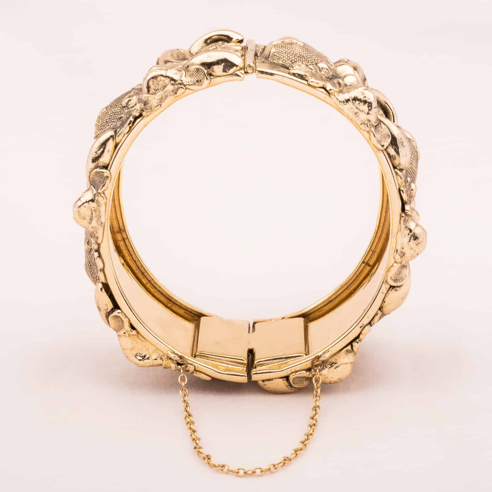 Whiting-Davis-Armband-barockes-Muster-goldfarben