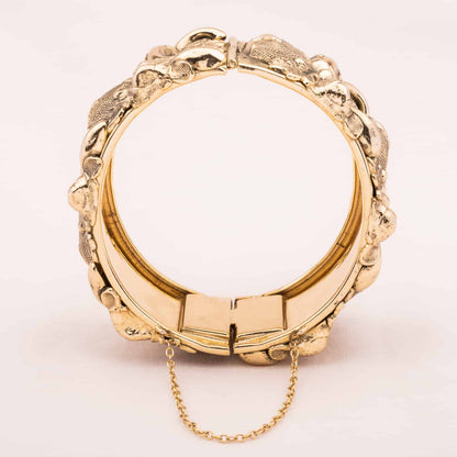 Whiting-Davis-Armband-barockes-Muster-goldfarben
